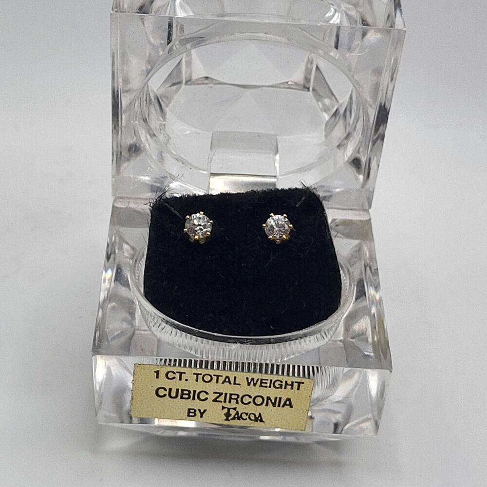 Tacoa 1 Ct Total Weight Cubic Zirconia Stud Earrings